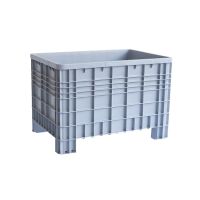 Kunststof palletbox 1160x800x800mm - 4 poten, geribd en gesloten zijwanden en bodem