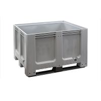 Palletbox gebruikt 1200x1000x760 mm - 3 sledes, gesloten zijwanden en bodem