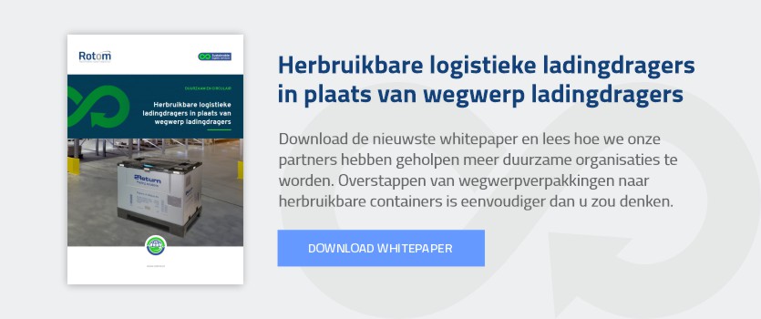 Herbruikbare logistieke ladingdragers in plaats van wegwerp ladingdragers